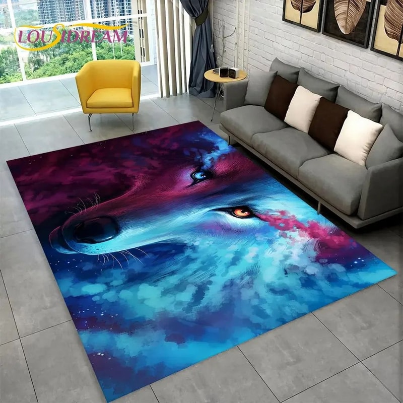 3D Animal Print Area Rug NonSlip Flannel Carpet For Living Room Bedroom Home Decor 24
