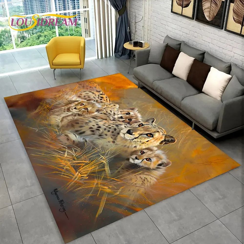 3D Animal Print Area Rug NonSlip Flannel Carpet For Living Room Bedroom Home Decor 25