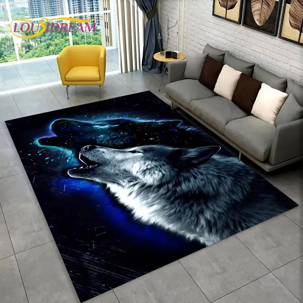 3D Animal Print Area Rug NonSlip Flannel Carpet For Living Room Bedroom Home Decor 26