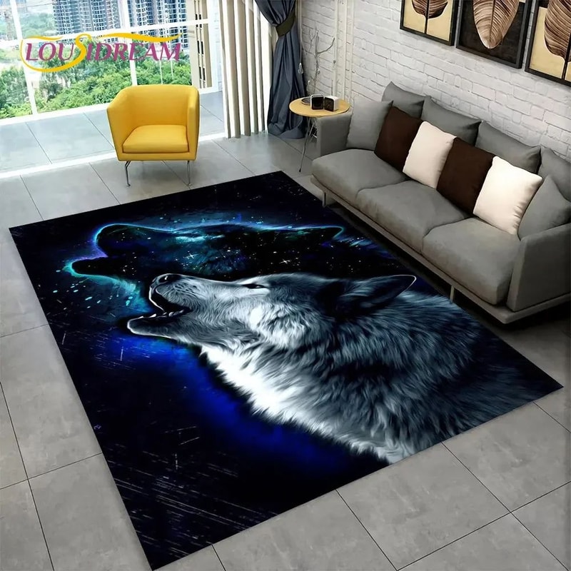 3D Animal Print Area Rug NonSlip Flannel Carpet For Living Room Bedroom Home Decor 26