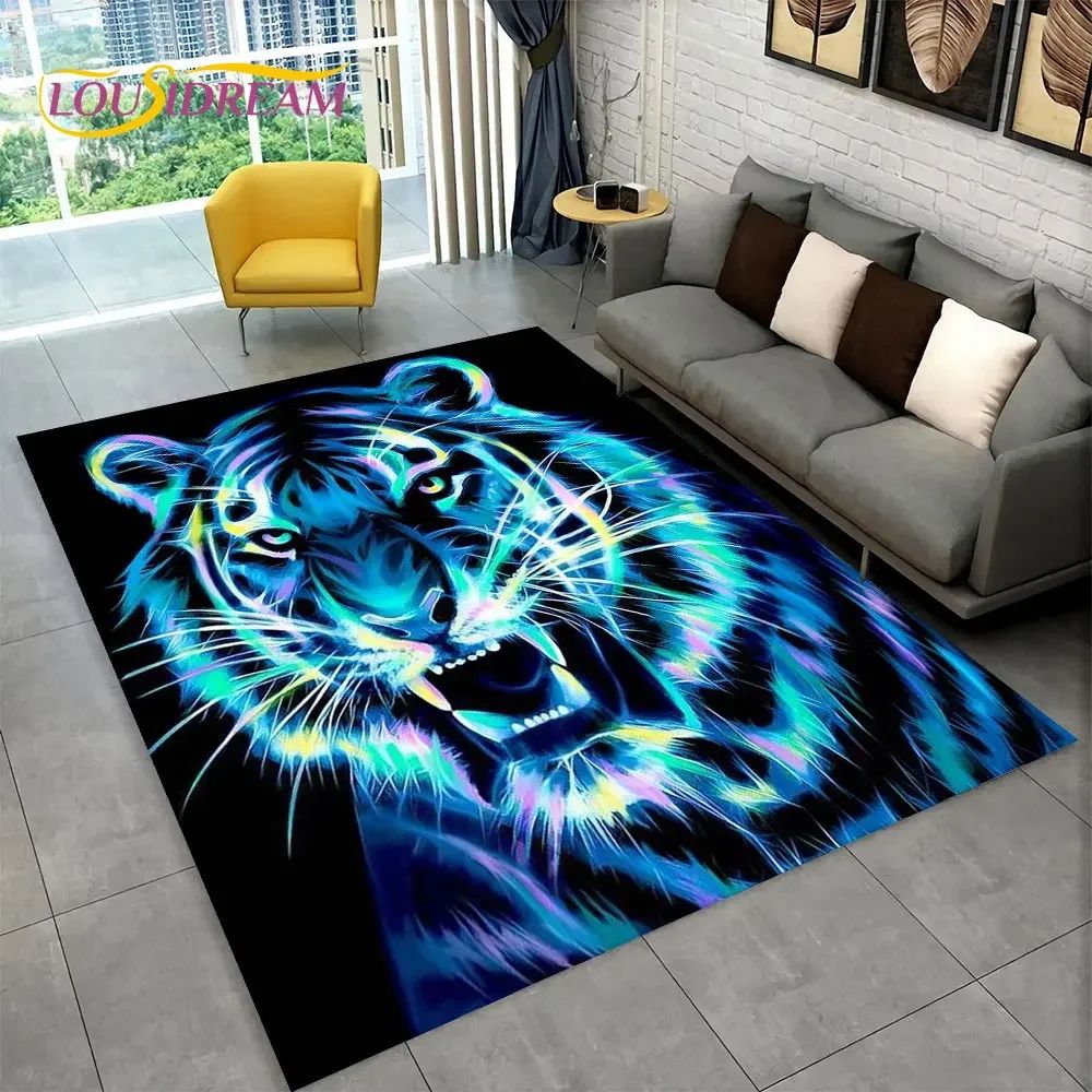 3D Animal Print Area Rug NonSlip Flannel Carpet For Living Room Bedroom Home Decor 28