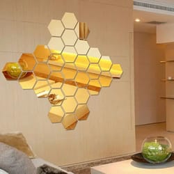 modern hexagon acrylic mirror tiles – 3d self-adhesive wall decor for diy home styling
