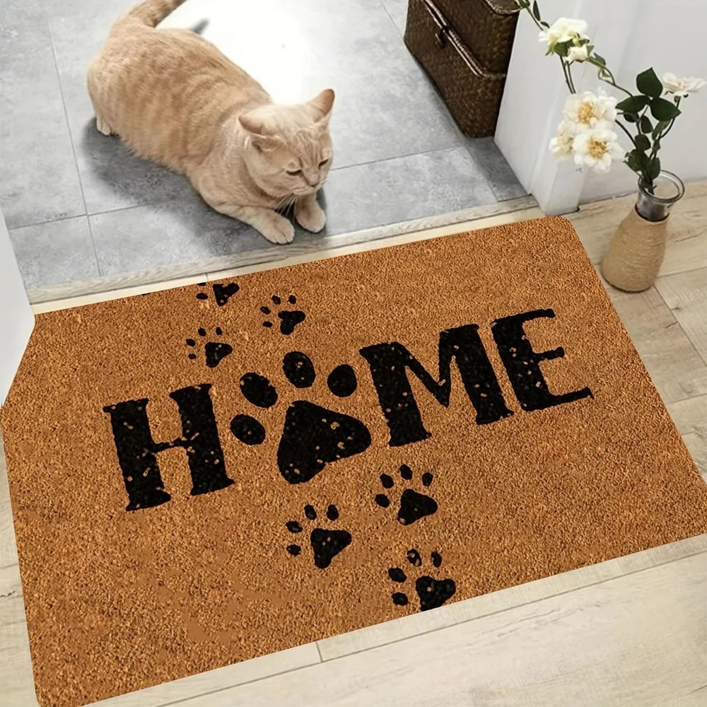 Cat Paw Print Doormat NonSlip Absorbent Flannel Rug For Entrance Kitchen Home Decor 7