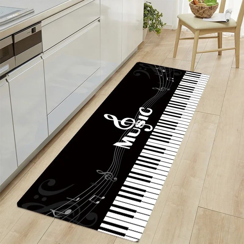 Music Theme Floor Mat NonSlip Polyester Doormat For Kitchen Bathroom Home Entrance 3