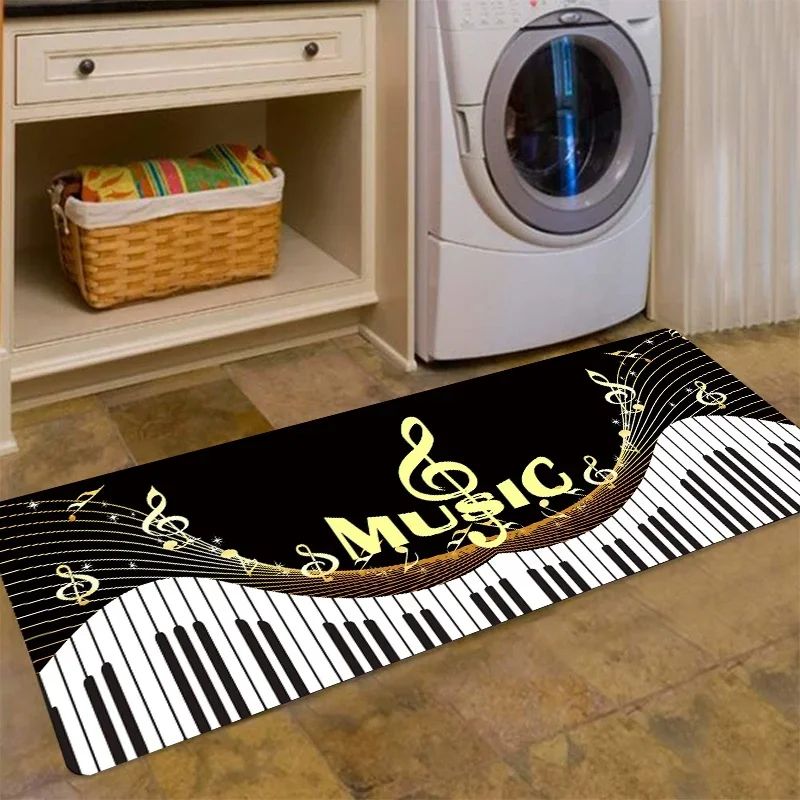 Music Theme Floor Mat NonSlip Polyester Doormat For Kitchen Bathroom Home Entrance 8
