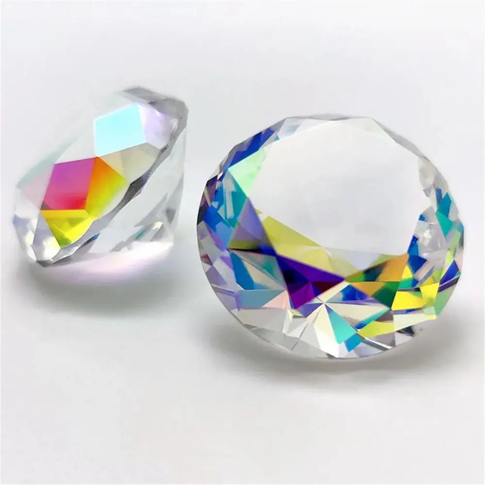 K9 Crystal Prism Diamond Decor AB Rainbow Glass Gem Tabletop Ornament 1