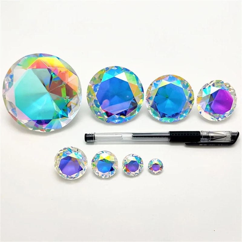 K9 Crystal Prism Diamond Decor AB Rainbow Glass Gem Tabletop Ornament 2
