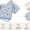 Summer Blue Floral Linen Table Runner Farmhouse Reusable Dining Party Decor 3