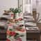Vintage Tulip Oil Painting Linen Table Runner Farmhouse Floral Dining Decor 1