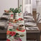 Vintage Tulip Oil Painting Linen Table Runner Farmhouse Floral Dining Decor 1