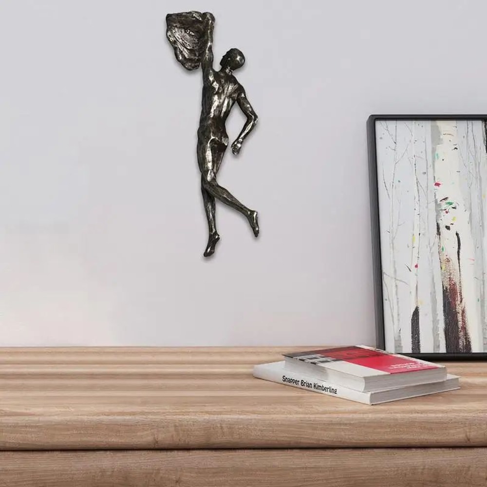 Rock Climbing Man Resin Wall Sculpture 3D Adventure Wall Art Decor 4