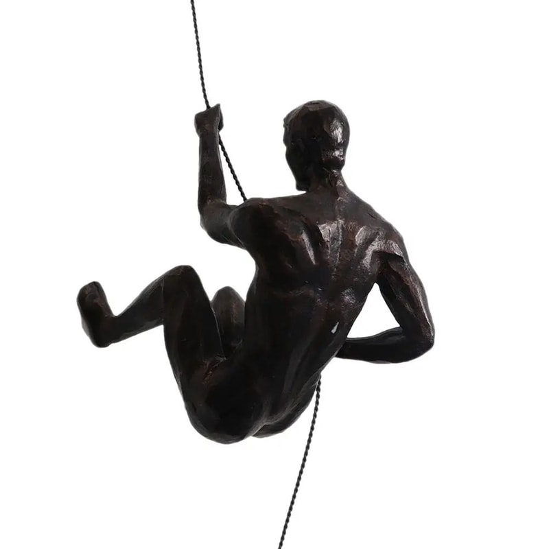 Rock Climbing Man Resin Wall Sculpture 3D Adventure Wall Art Decor 6