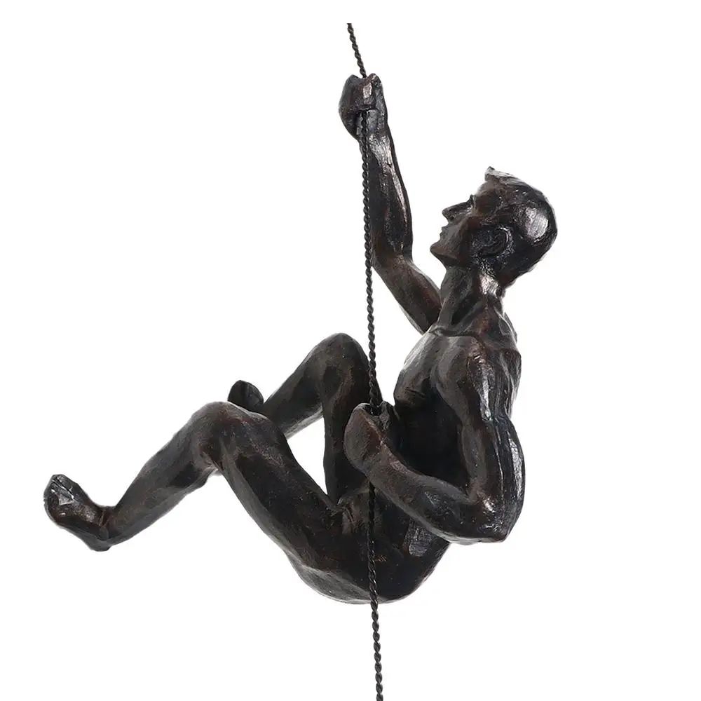 Rock Climbing Man Resin Wall Sculpture 3D Adventure Wall Art Decor 8