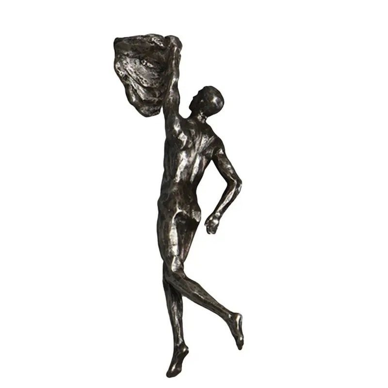 Rock Climbing Man Resin Wall Sculpture 3D Adventure Wall Art Decor 11