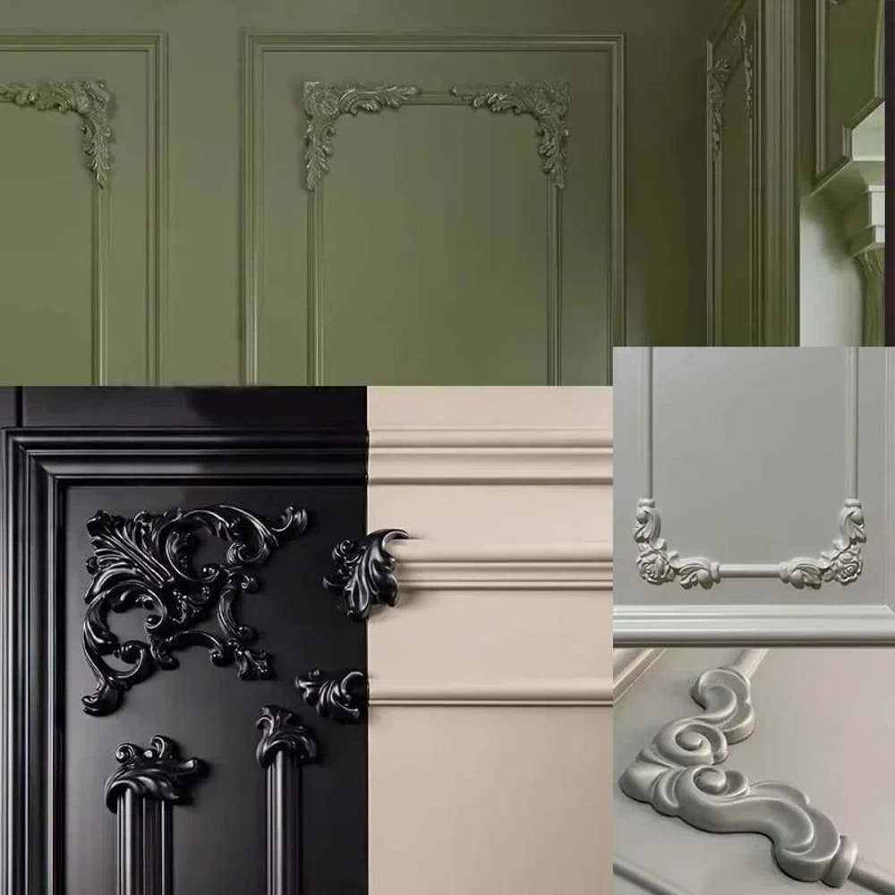 Natural Wood Carved Applique Onlays Antique Furniture Moulding Decor 4