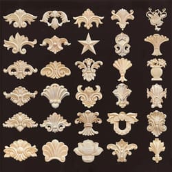 natural wood carved applique onlays – antique furniture moulding decor