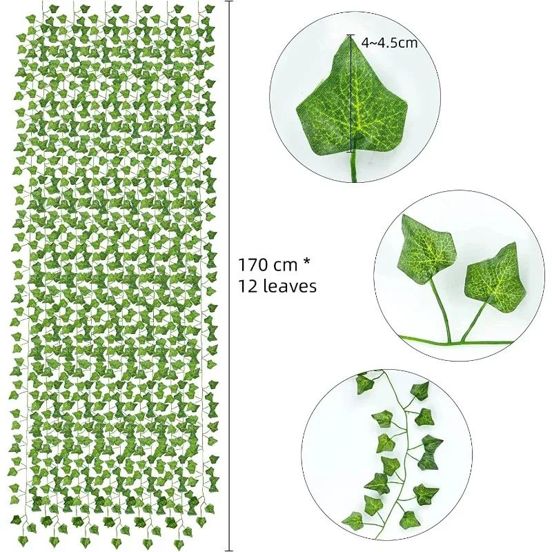 Artificial Ivy Leaf Vine Garland Realistic Hanging Greenery Decor 2