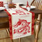 Chinese New Year Dragon Linen Table Runner Spring Festival Dining Decor 1
