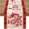 Chinese New Year Dragon Linen Table Runner Spring Festival Dining Decor 5