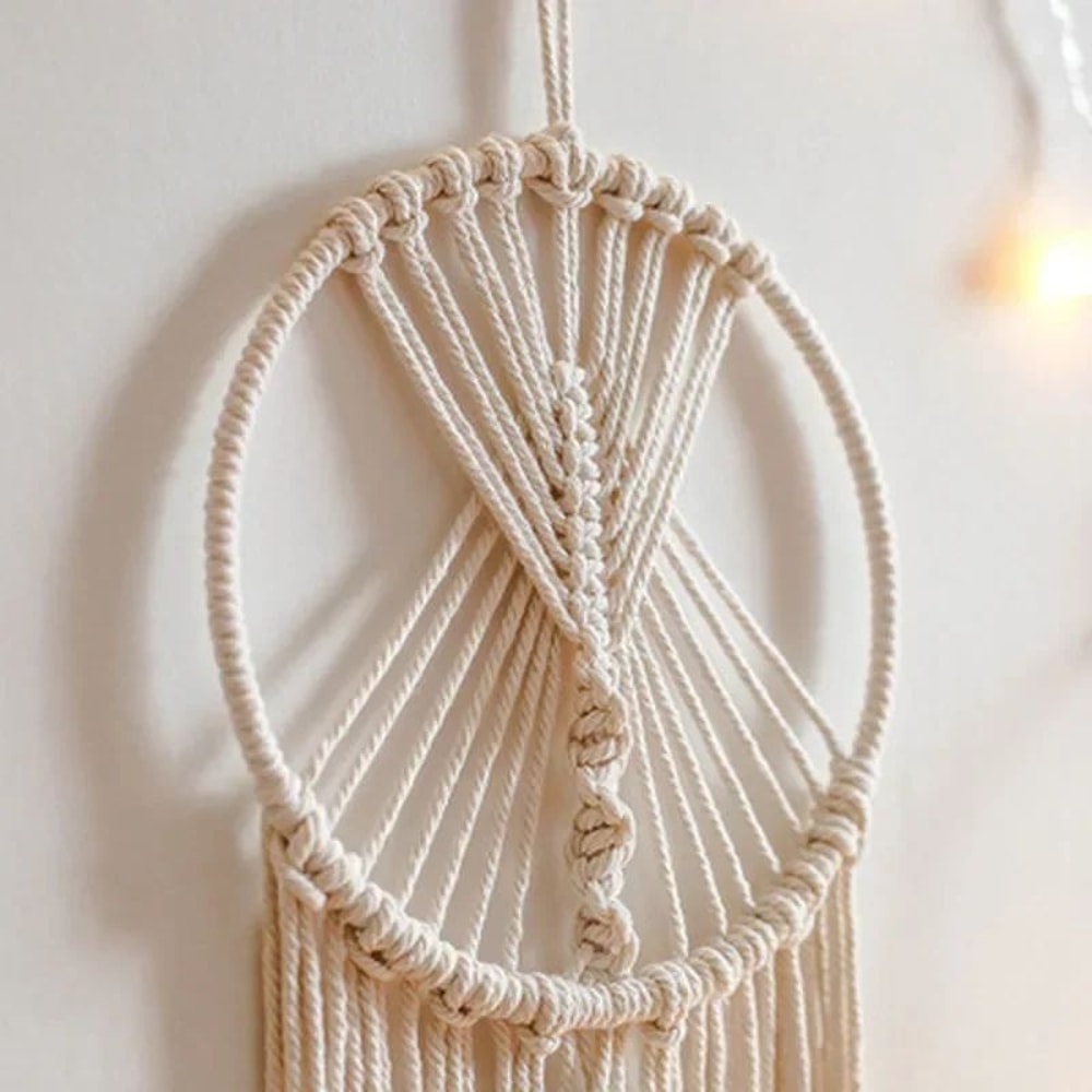 Macrame Dream Catcher Wall Tapestry Boho Nordic Eid Ramadan Decor 1