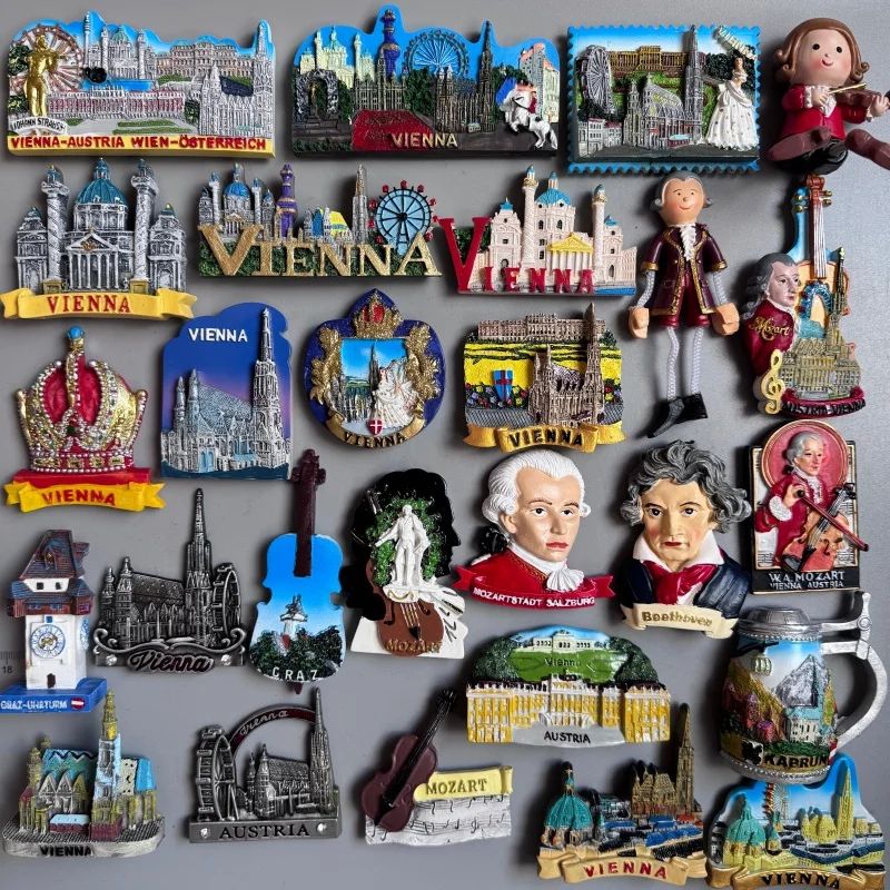 Austria Scenic Fridge Magnet Vienna Salzburg Innsbruck Souvenir Decor 0