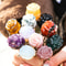 HandCarved Crystal Rose Gemstone Healing Flower Ornament Gift 2