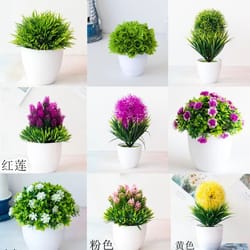 artificial green bonsai plant – mini potted faux tree home decor