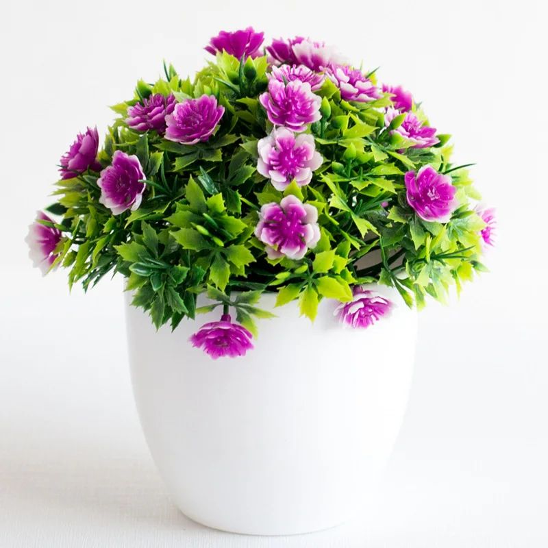 Artificial Green Bonsai Plant Mini Potted Faux Tree Home Decor 11