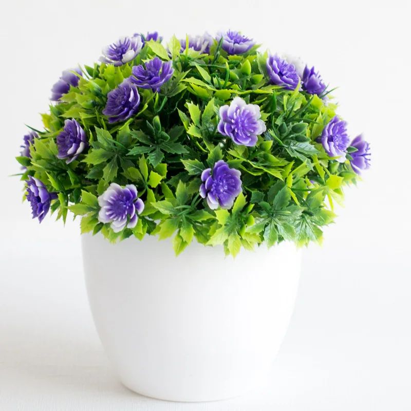 Artificial Green Bonsai Plant Mini Potted Faux Tree Home Decor 12