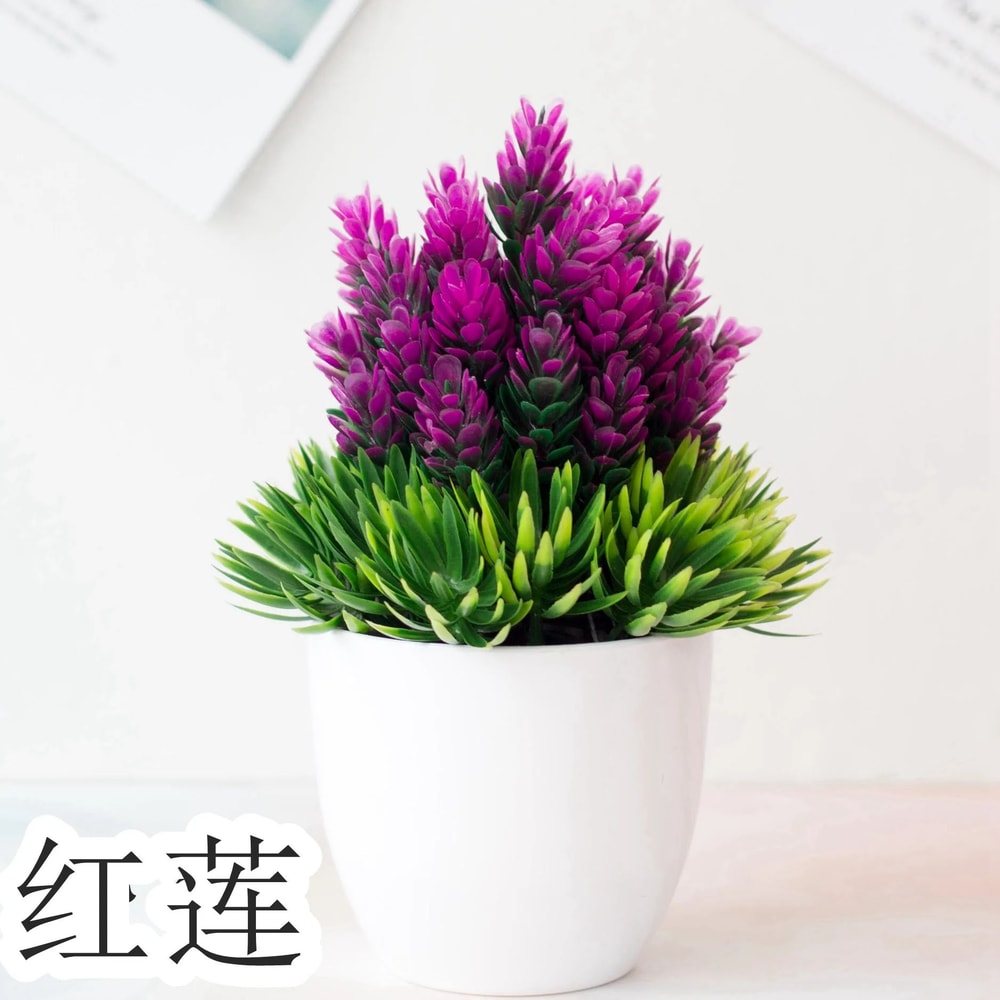 Artificial Green Bonsai Plant Mini Potted Faux Tree Home Decor 14