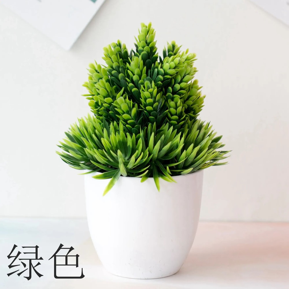 Artificial Green Bonsai Plant Mini Potted Faux Tree Home Decor 15