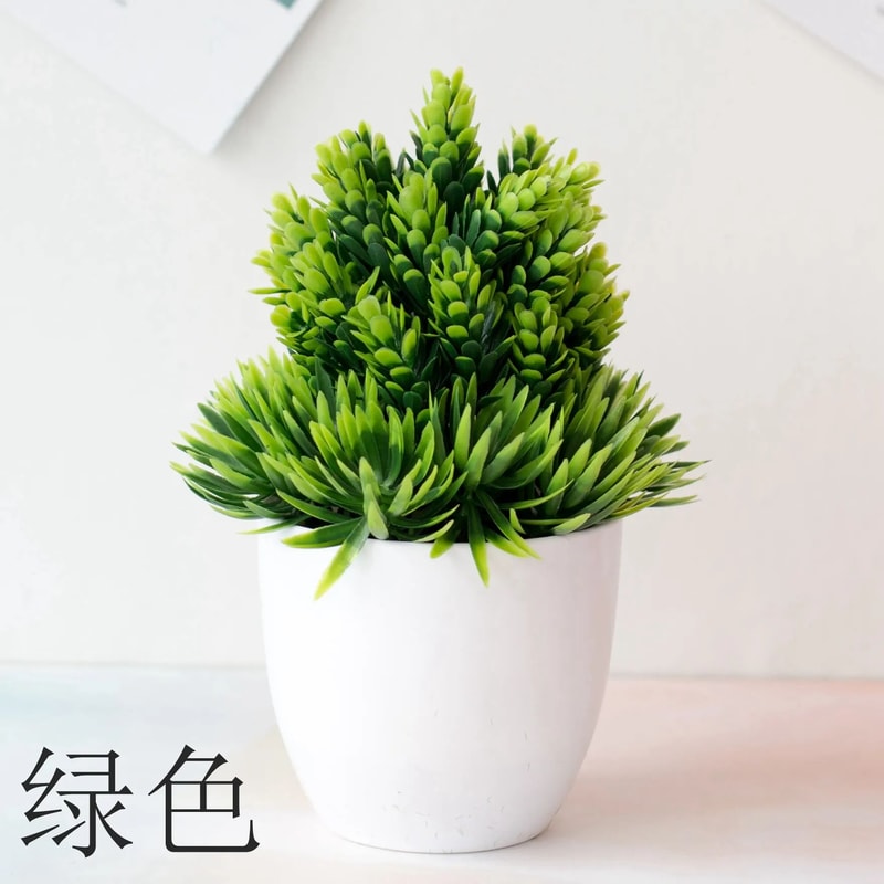 Artificial Green Bonsai Plant Mini Potted Faux Tree Home Decor 15
