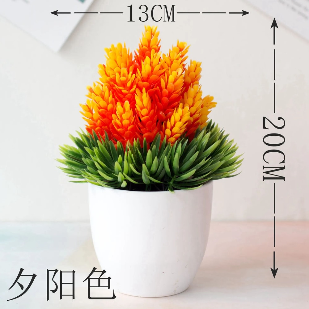 Artificial Green Bonsai Plant Mini Potted Faux Tree Home Decor 17