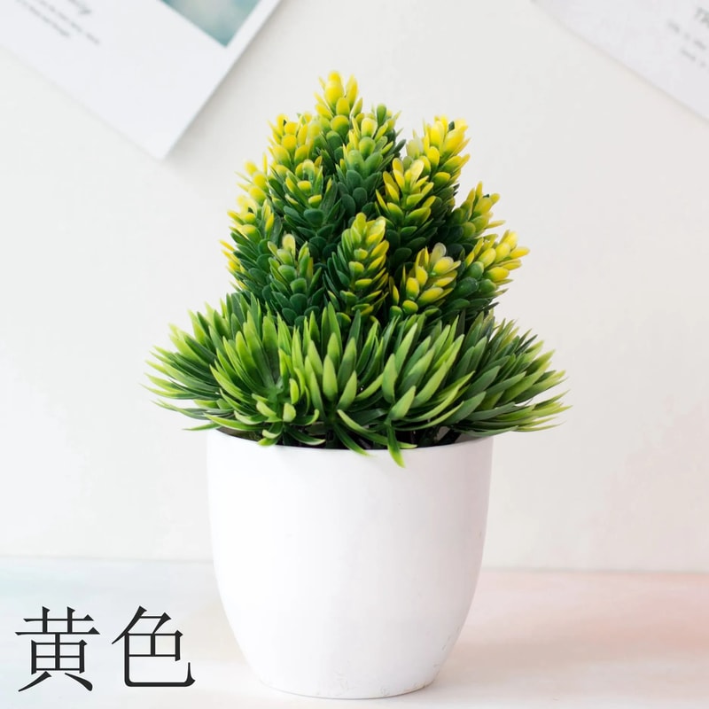 Artificial Green Bonsai Plant Mini Potted Faux Tree Home Decor 19