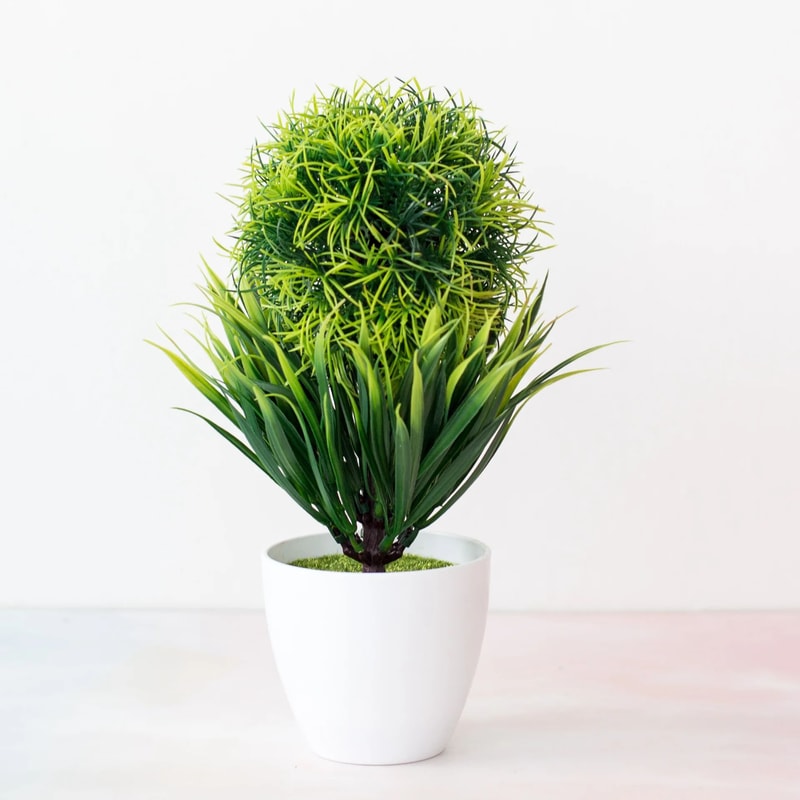Artificial Green Bonsai Plant Mini Potted Faux Tree Home Decor 26