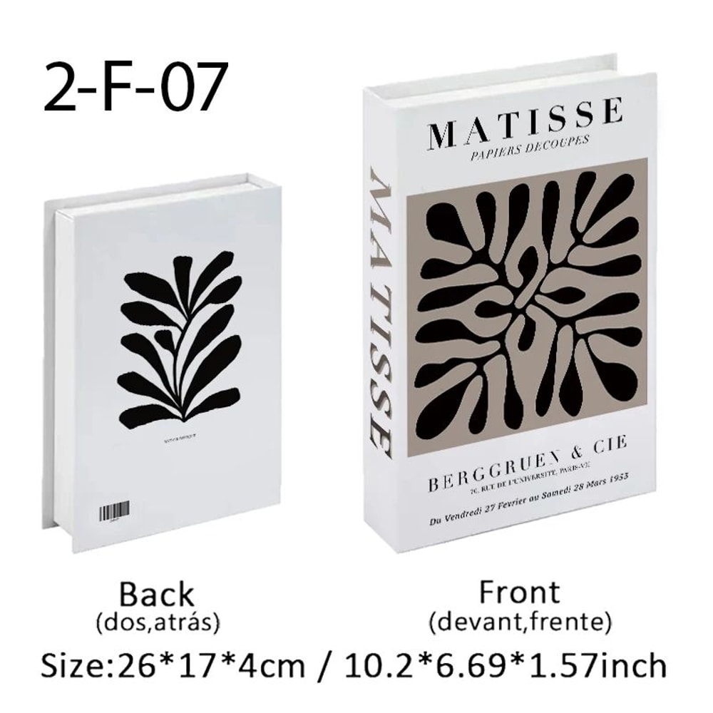 Matisse Decorative Book Storage Box Abstract Coffee Table Faux Book Decor 11