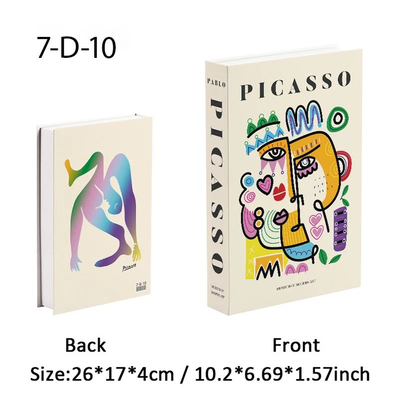 Matisse Decorative Book Storage Box Abstract Coffee Table Faux Book Decor 15