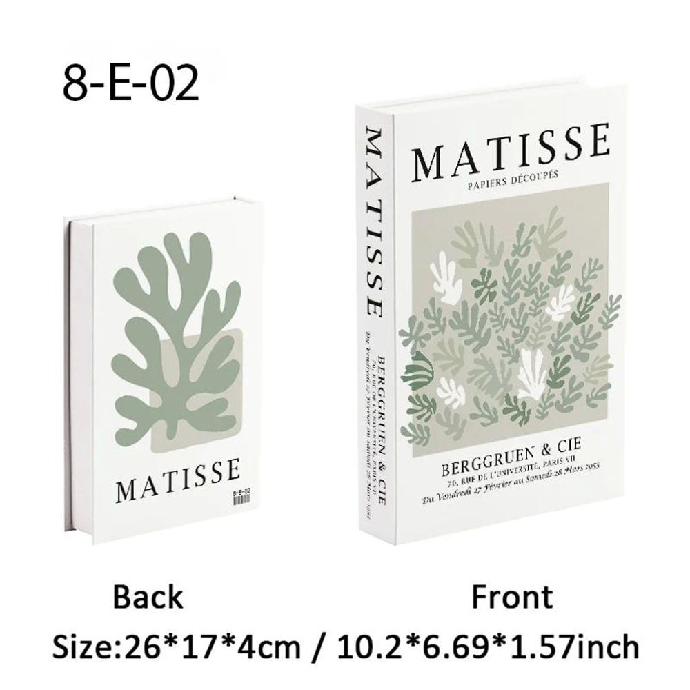 Matisse Decorative Book Storage Box Abstract Coffee Table Faux Book Decor 20