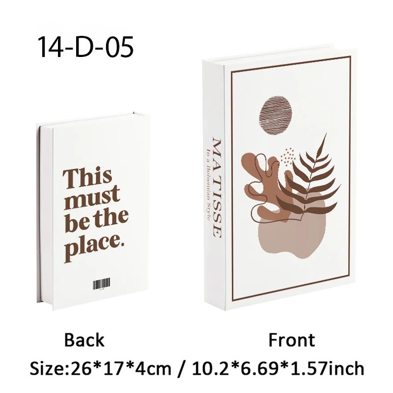 Matisse Decorative Book Storage Box Abstract Coffee Table Faux Book Decor 26
