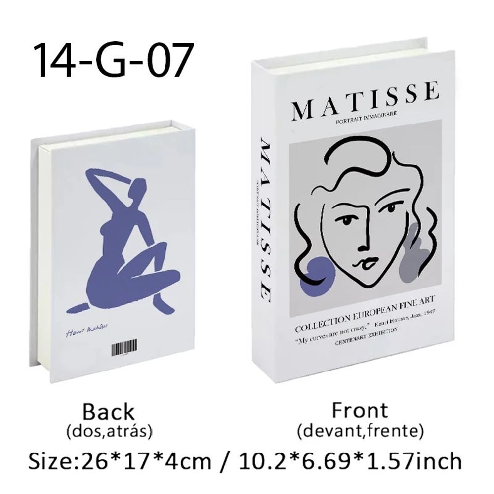 Matisse Decorative Book Storage Box Abstract Coffee Table Faux Book Decor 29