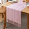 Boho Table Runner With Tassels Farmhouse Rustic Braided Cotton Linen Dining Table Decor 11