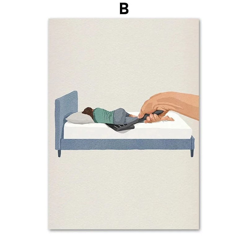 Laundry Girl Canvas Wall Art Nordic Bathroom Poster Print Home Decor 6