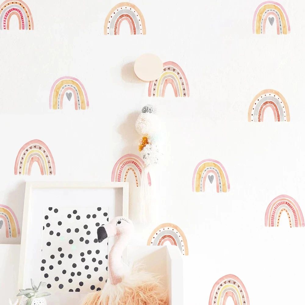 Rainbow Wall Stickers For Kids Peel Stick Vinyl Nursery Room Decor 36pcs 1