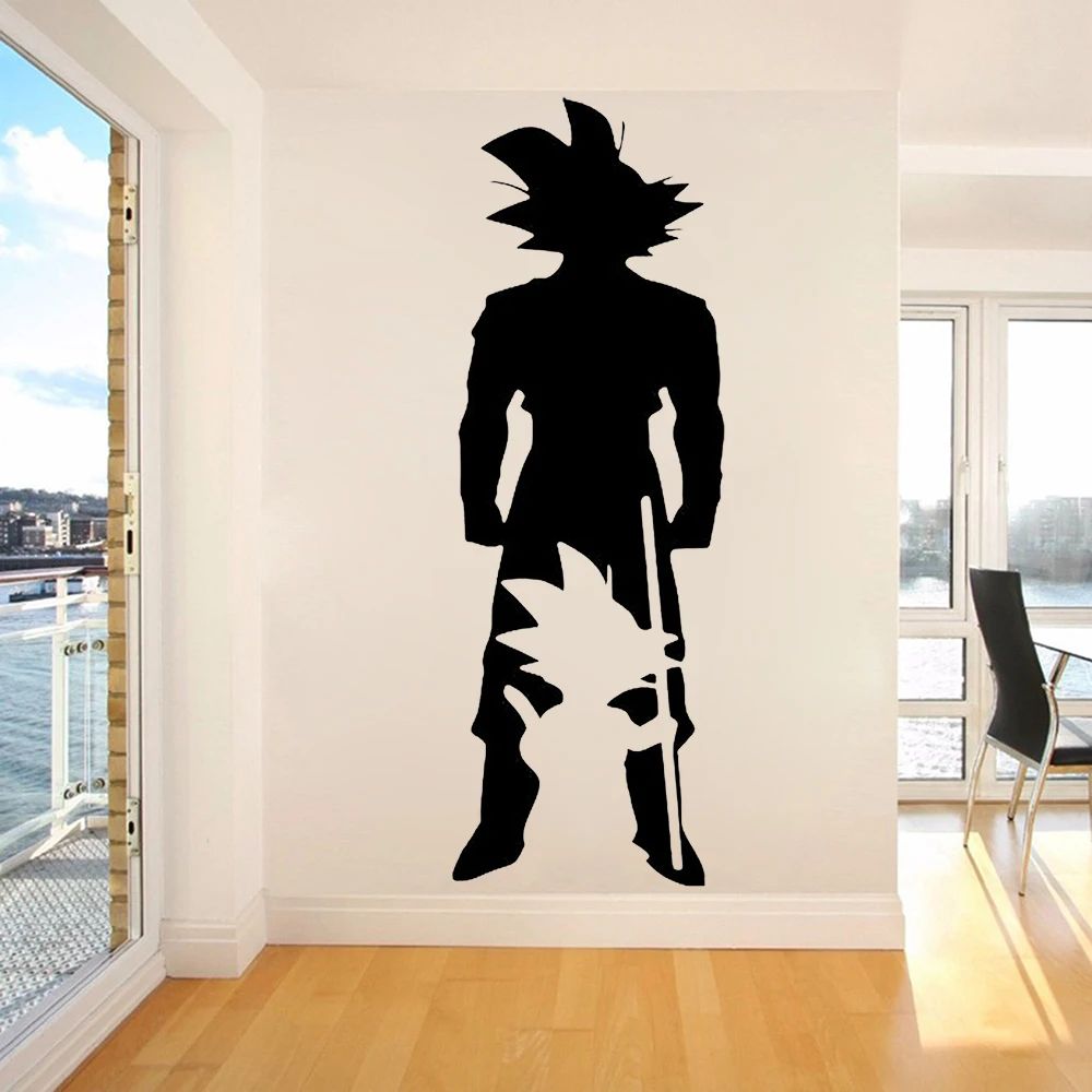 Anime Wall Sticker Silhouette Manga Vinyl Wall Decal For Boys Bedroom Decor 0