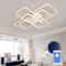 Modern Dimmable LED Chandelier Ceiling Light With Remote App Control Black White Acrylic Aluminu 0