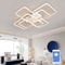 Modern Dimmable LED Chandelier Ceiling Light With Remote App Control Black White Acrylic Aluminu 0