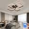 Modern Dimmable LED Chandelier Ceiling Light With Remote App Control Black White Acrylic Aluminu 1