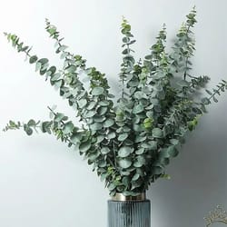 artificial eucalyptus leaf stems – realistic silk greenery branches for diy bouquets, weddings & home decor