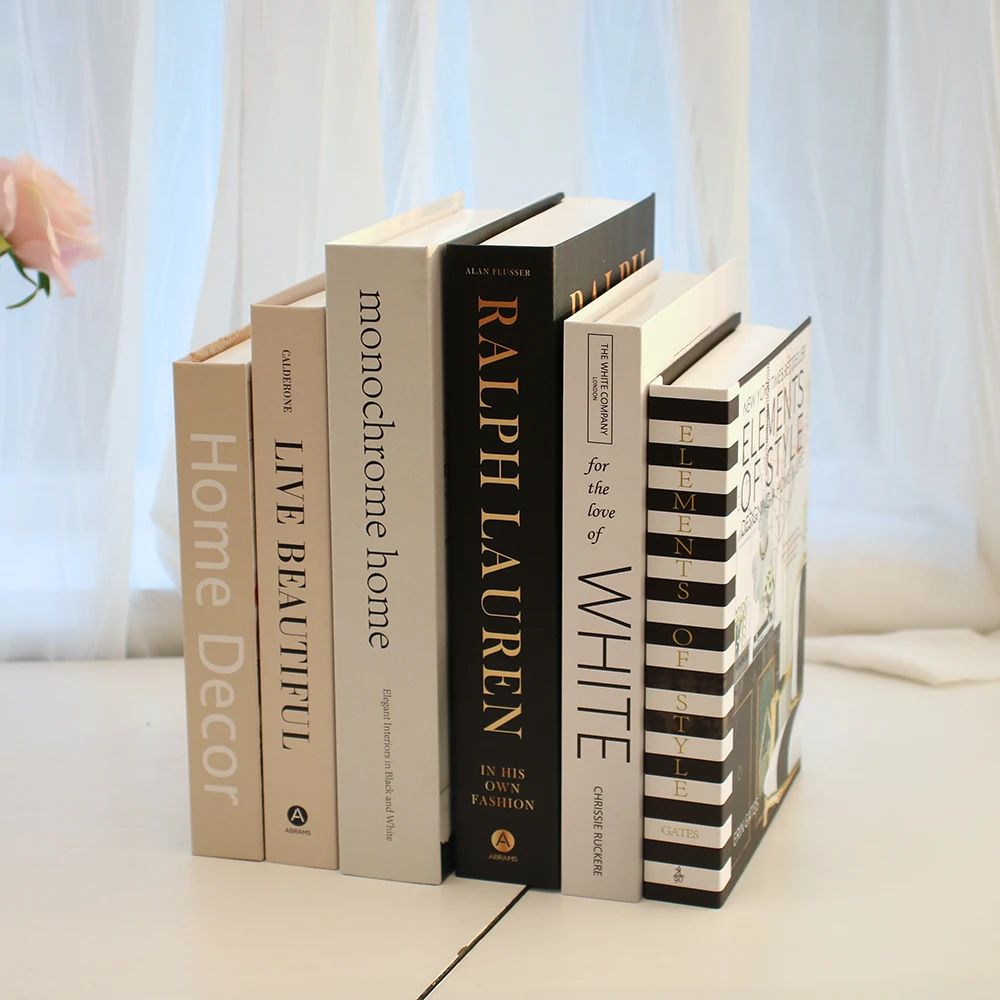 Luxury Decorative Fake Book Set3pcs Elegant Coffee Table Display Books For Modern Home Decor 4