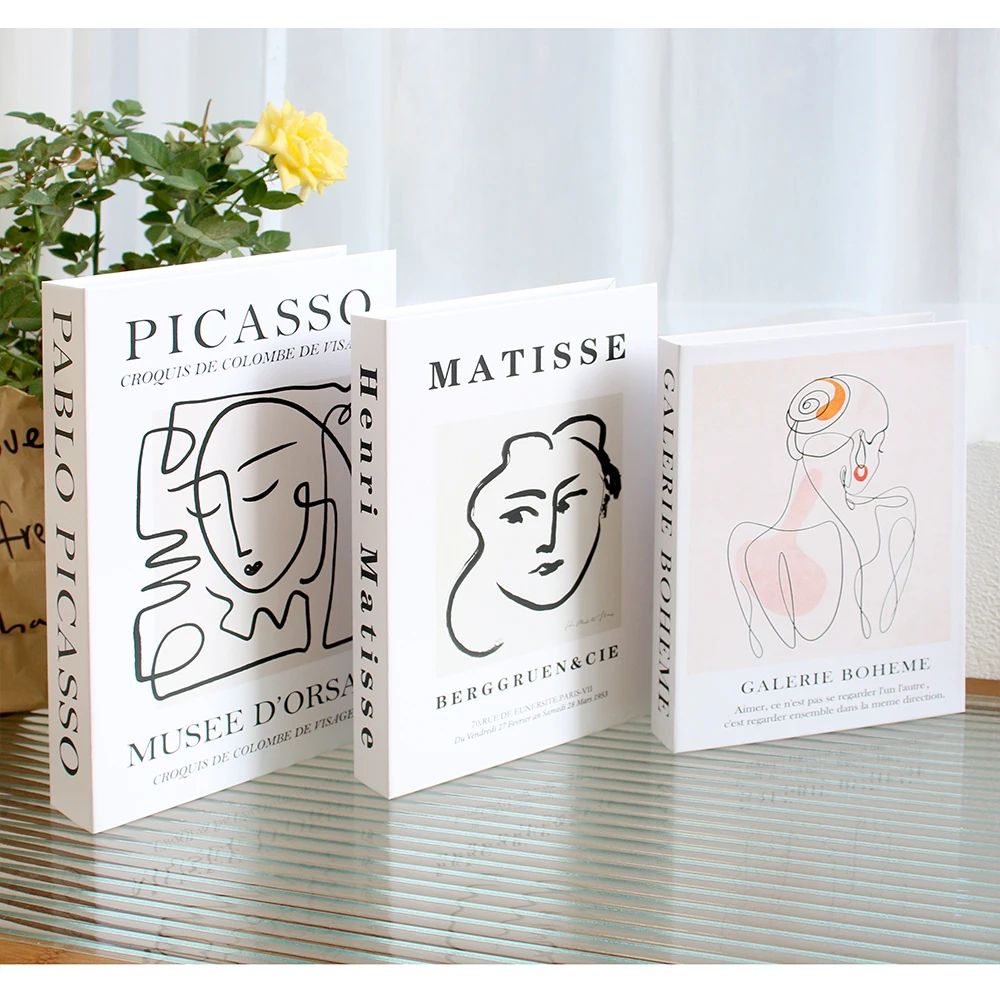 Luxury Decorative Fake Book Set3pcs Elegant Coffee Table Display Books For Modern Home Decor 6